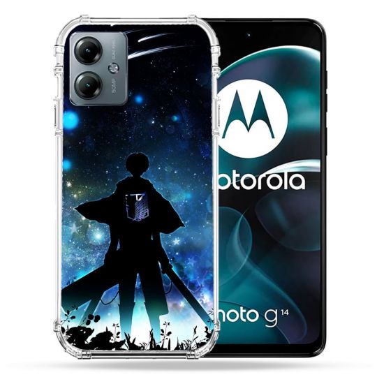 Coque Renforcée Pour Motorola G14 4G Manga Attaque Titans Levi