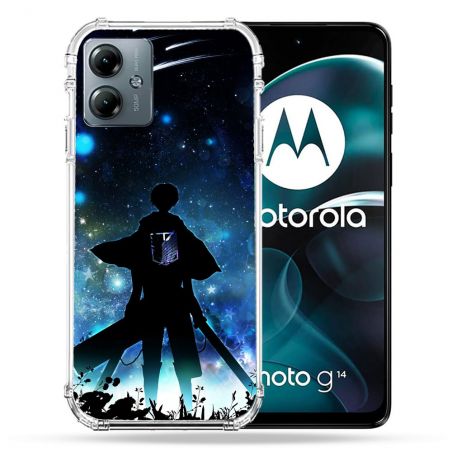 Coque Renforcée Pour Motorola G14 4G Manga Attaque Titans Levi