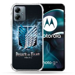 Coque Renforcée Pour Motorola G14 4G Manga Attaque Titans Noir