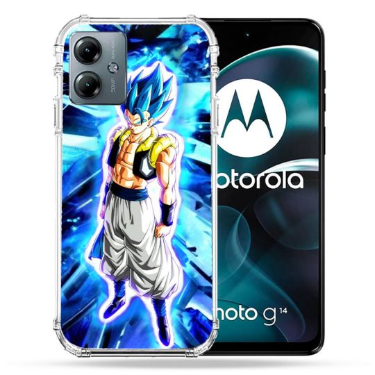 Coque Renforcée Pour Motorola G14 4G Manga Dragon Ball Gogeta Lumiere