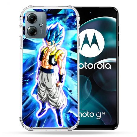 Coque Renforcée Pour Motorola G14 4G Manga Dragon Ball Gogeta Lumiere