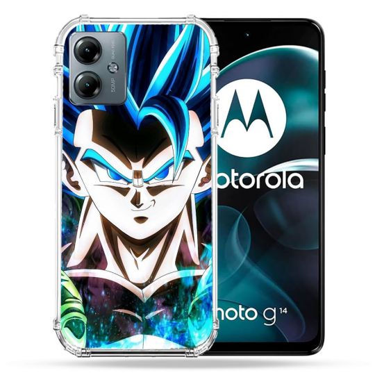 Coque Renforcée Pour Motorola G14 4G Manga Dragon Ball Gogeta Visage