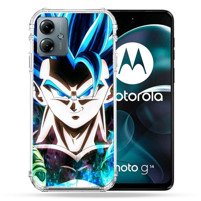Coque Renforcée Pour Motorola G14 4G Manga Dragon Ball Gogeta Visage