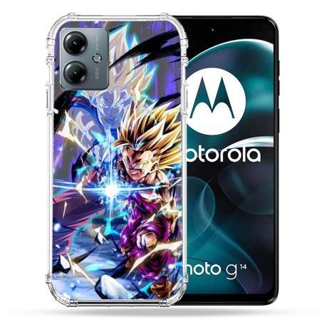 Coque Renforcée Pour Motorola G14 4G Manga Dragon Ball Sangohan Duo