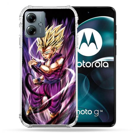 Coque Renforcée Pour Motorola G14 4G Manga Dragon Ball Sangohan Violet