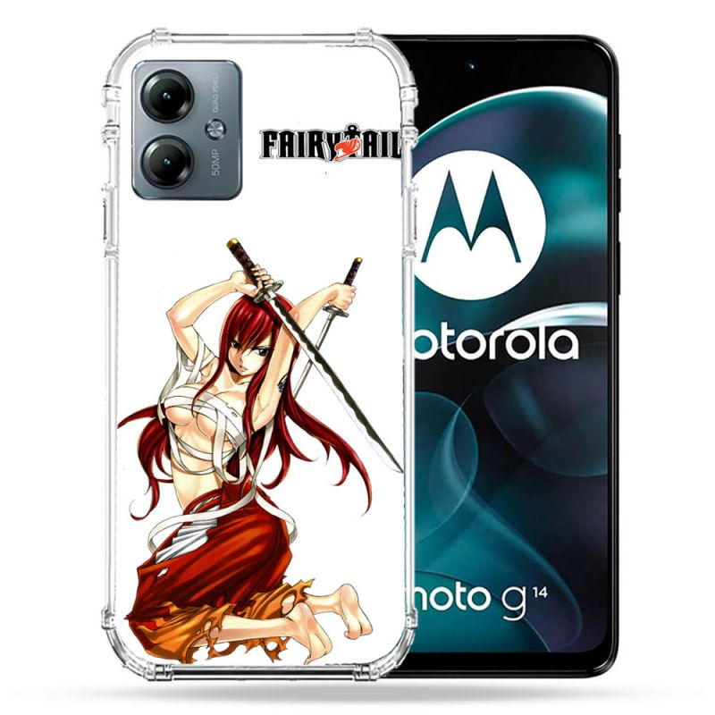 Coque Renforcée Pour Motorola G14 4G Manga Fairy Tail Erza