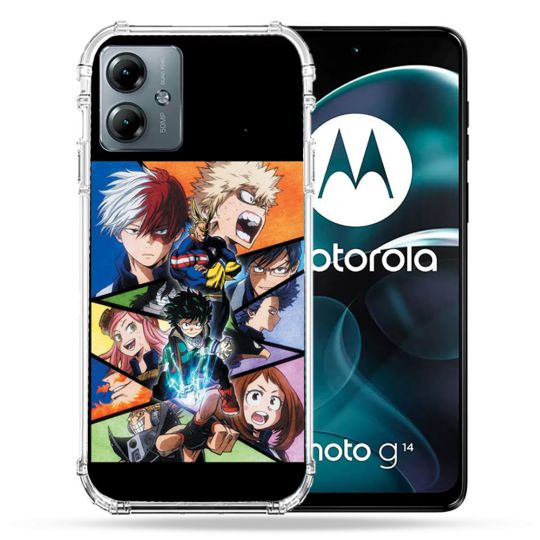 Coque Renforcée Pour Motorola G14 4G Manga My Hero Academia Noir