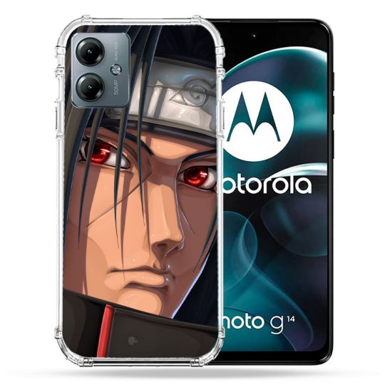 Coque Renforcée Pour Motorola G14 4G Manga Naruto Itachi Visage