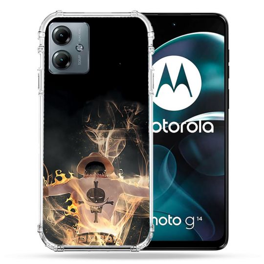Coque Renforcée Pour Motorola G14 4G Manga One Piece Ace Noir