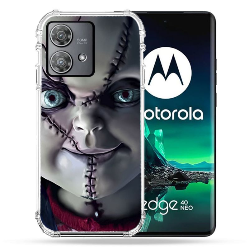 Coque Renforcée Pour Motorola Edge 40 Neo Horreur Chucky Cicatrice