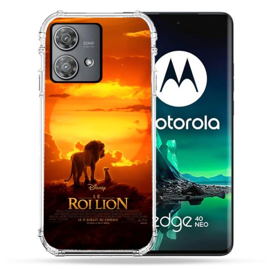 Coque Renforcée Pour Motorola Edge 40 Neo Le Roi Lion Affiche