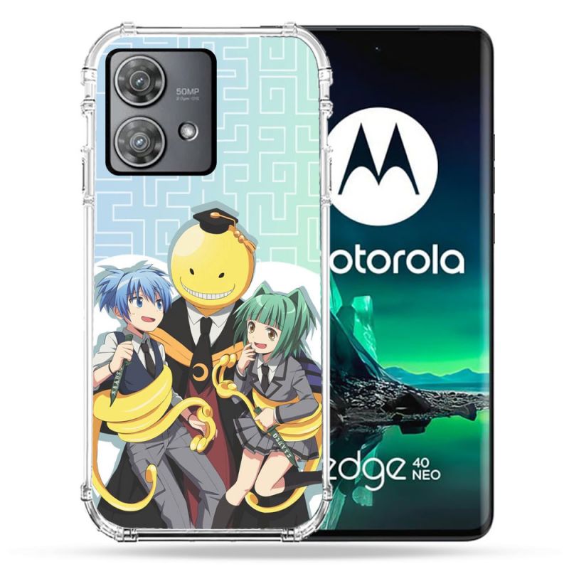 Coque Renforcée Pour Motorola Edge 40 Neo Manga Assassination Classroom Kuro Trio