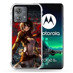 Coque Renforcée Pour Motorola Edge 40 Neo Manga Attaque Titans Mikasa