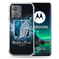Coque Renforcée Pour Motorola Edge 40 Neo Manga Attaque Titans Noir