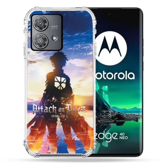 Coque Renforcée Pour Motorola Edge 40 Neo Manga Attaque Titans Soleil