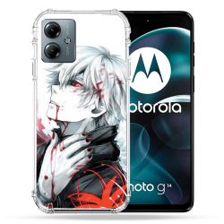Coque Renforcée Pour Motorola G14 4G Manga Tokyo Ghoul Kaneki Blanc