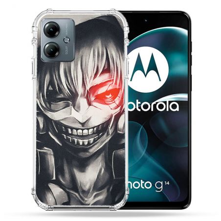 Coque Renforcée Pour Motorola G14 4G Manga Tokyo Ghoul Kaneki Noir