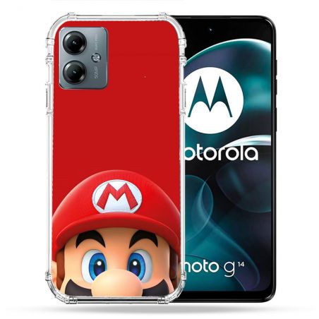 Coque Renforcée Pour Motorola G14 4G Mario Rouge