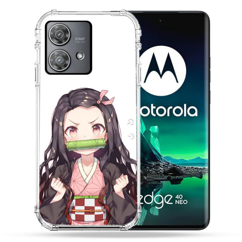 Coque Renforcée Pour Motorola Edge 40 Neo Manga Demon Slayer Nezuko