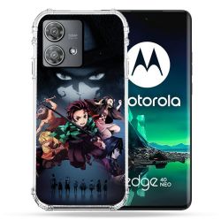 Coque Renforcée Pour Motorola Edge 40 Neo Manga Demon Slayer Noir
