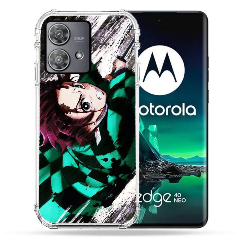 Coque Renforcée Pour Motorola Edge 40 Neo Manga Demon Slayer Tanjiro