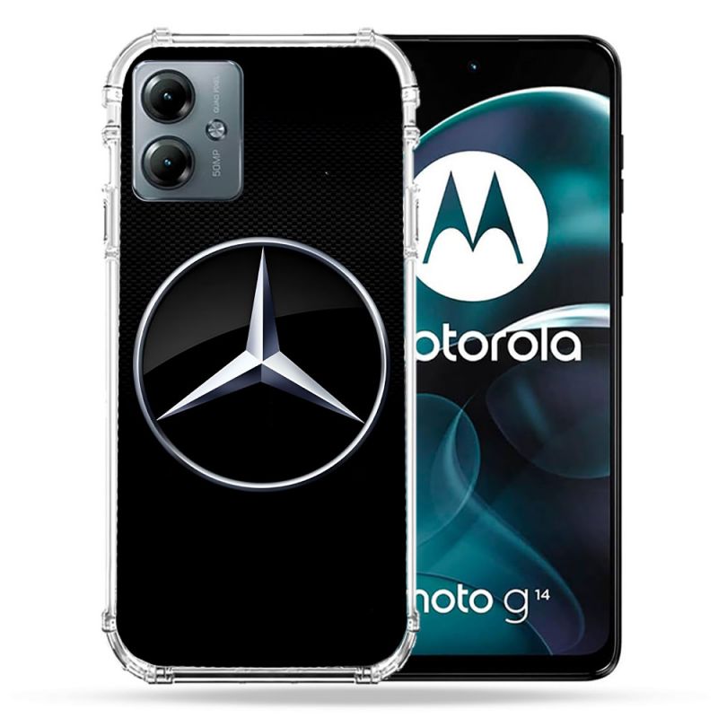 Coque Renforcée Pour Motorola G14 4G Mercedes Carbone