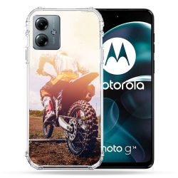 Coque Renforcée Pour Motorola G14 4G Moto Cross Soleil