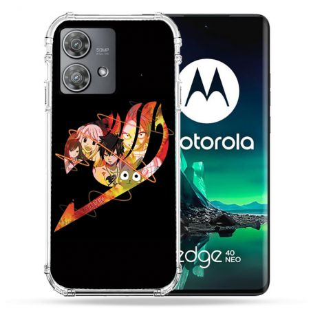 Coque Renforcée Pour Motorola Edge 40 Neo Manga Fairy Tail Logo Noir