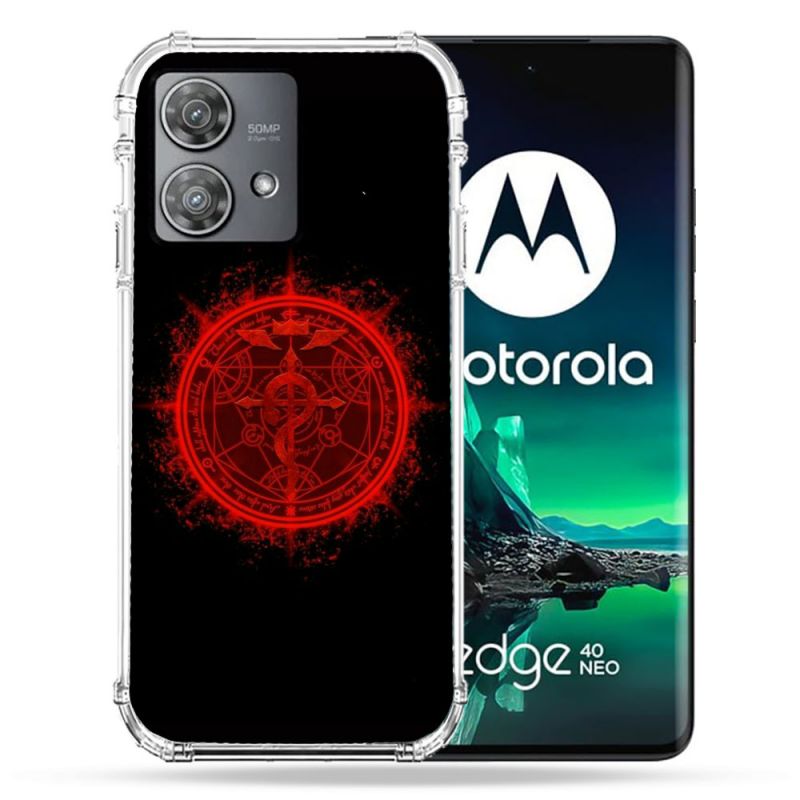 Coque Renforcée Pour Motorola Edge 40 Neo Manga Fullmetal Alchemist Logo