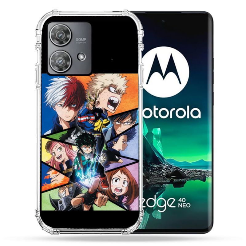 Coque Renforcée Pour Motorola Edge 40 Neo Manga My Hero Academia Noir