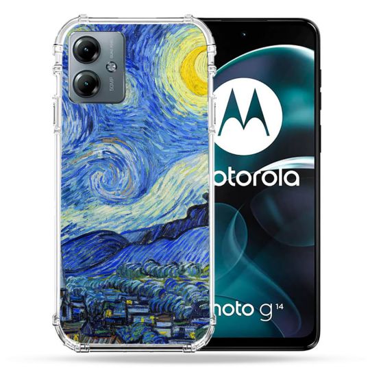 Coque Renforcée Pour Motorola G14 4G Peinture La nuit étoilée