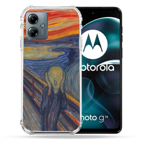 Coque Renforcée Pour Motorola G14 4G Peinture Le Cri