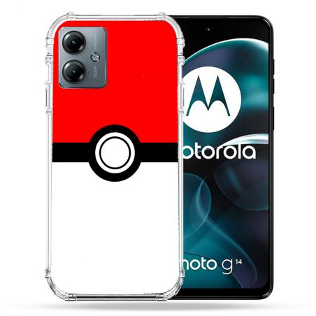 Coque Renforcée Pour Motorola G14 4G Pokemon Pokeball