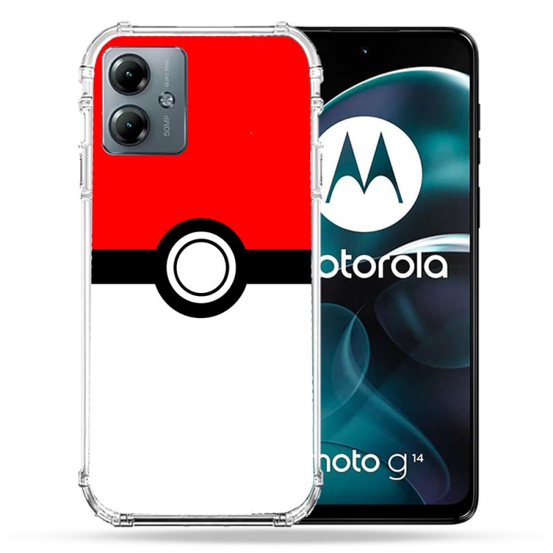 Coque Renforcée Pour Motorola G14 4G Pokemon Pokeball