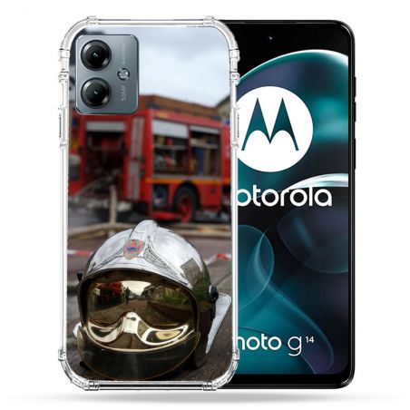 Coque Renforcée Pour Motorola G14 4G Pompier Casque Camion