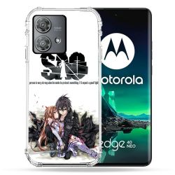 Coque Renforcée Pour Motorola Edge 40 Neo Manga SAO sword Art Online Blanc