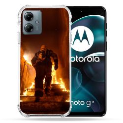 Coque Renforcée Pour Motorola G14 4G Pompier Escalier