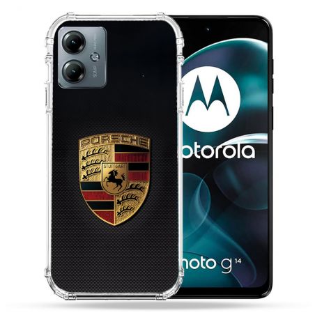 Coque Renforcée Pour Motorola G14 4G Porsche Carbone