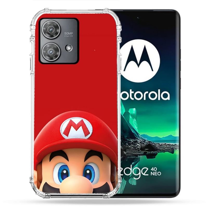 Coque Renforcée Pour Motorola Edge 40 Neo Mario Rouge