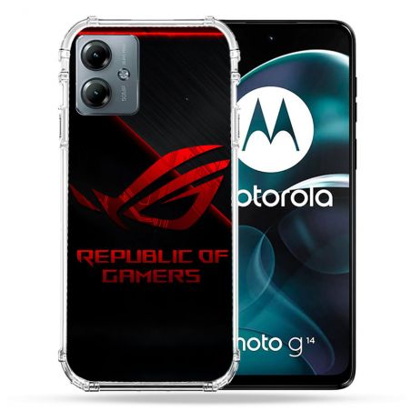 Coque Renforcée Pour Motorola G14 4G ROG Rouge