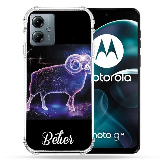 Coque Renforcée Pour Motorola G14 4G Signe Zodiaque 2 Bélier