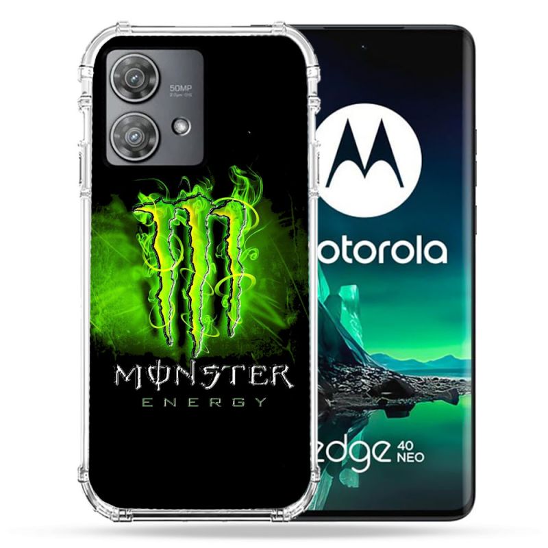 Coque Renforcée Pour Motorola Edge 40 Neo Monster Energy Vert
