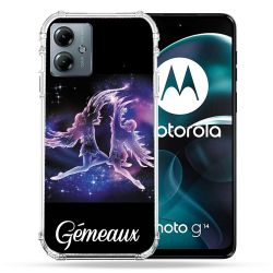Coque Renforcée Pour Motorola G14 4G Signe Zodiaque 2 Gémeaux