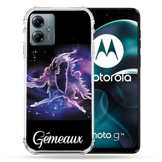 Coque Renforcée Pour Motorola G14 4G Signe Zodiaque 2 Gémeaux