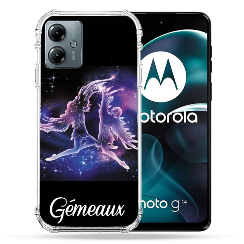 Coque Renforcée Pour Motorola G14 4G Signe Zodiaque 2 Gémeaux