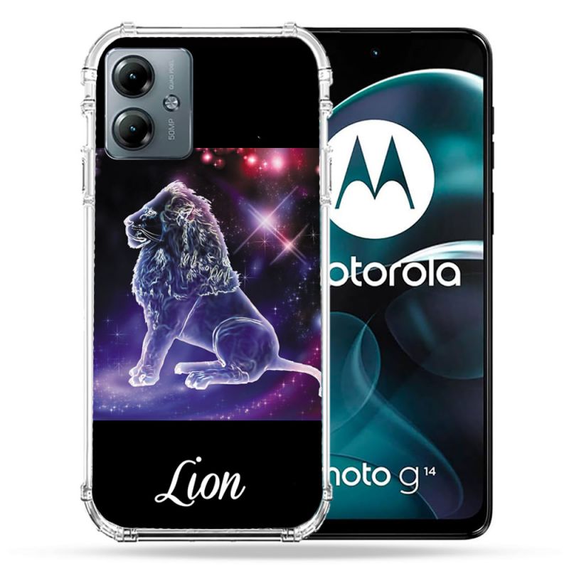 Coque Renforcée Pour Motorola G14 4G Signe Zodiaque 2 Lion