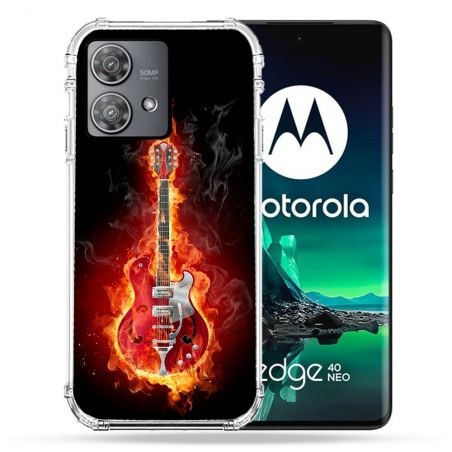Coque Renforcée Pour Motorola Edge 40 Neo Musique Guitare Electrique