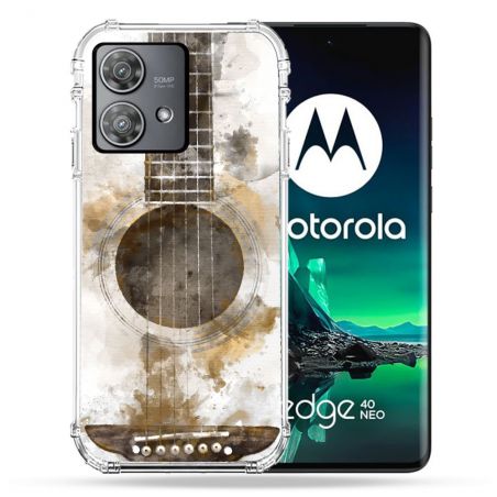 Coque Renforcée Pour Motorola Edge 40 Neo Musique Guitare Tag
