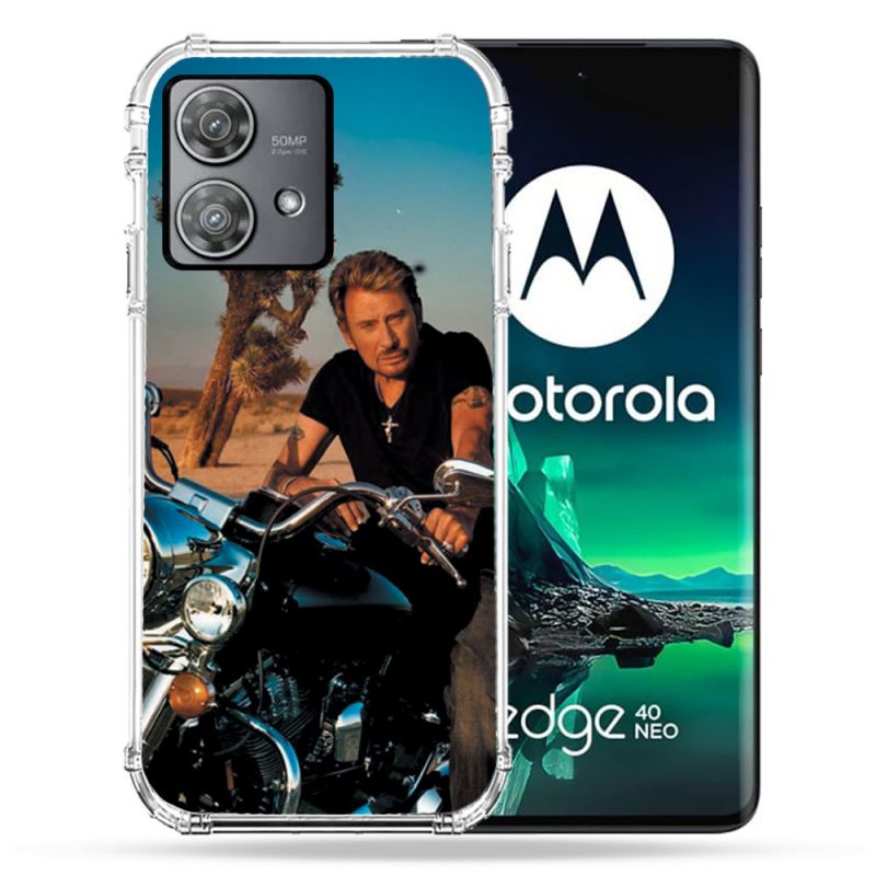 Coque Renforcée Pour Motorola Edge 40 Neo Musique Johnny Hallyday Moto