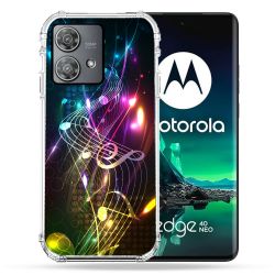 Coque Renforcée Pour Motorola Edge 40 Neo Musique Partition Multicolore